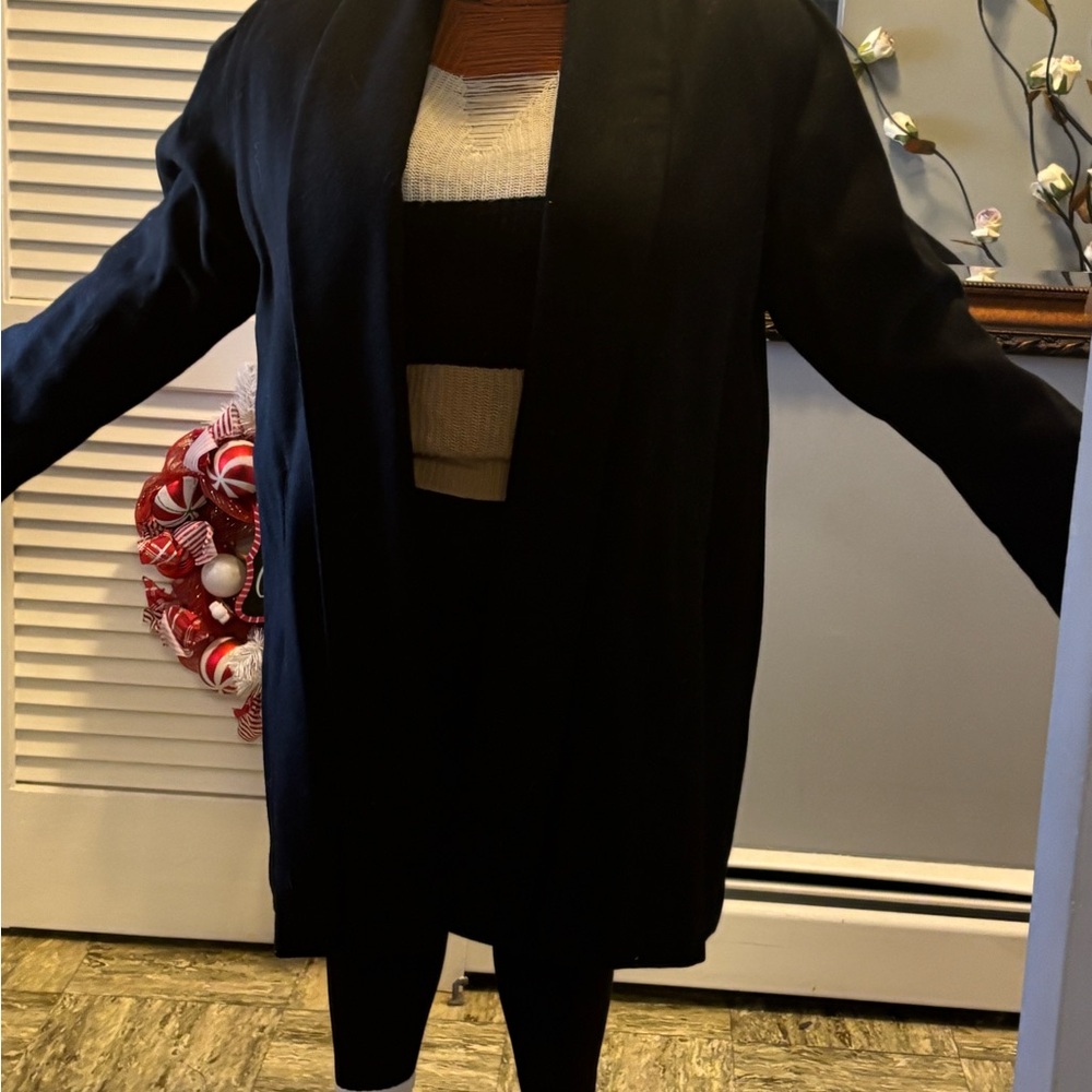 Black Open Front Cardigan